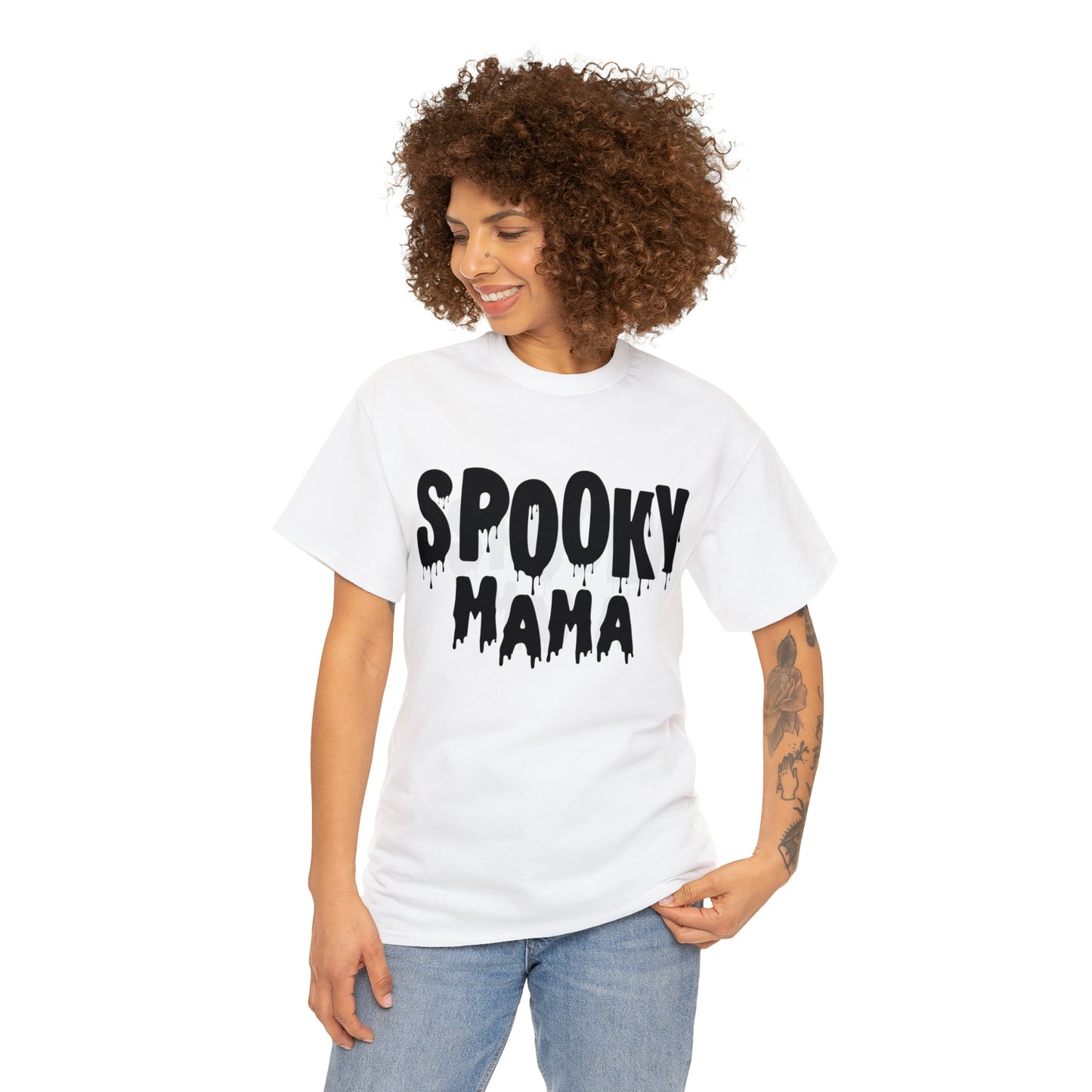 Get into the Halloween spirit with our "Spooky Mama" Halloween T-Shirt!
