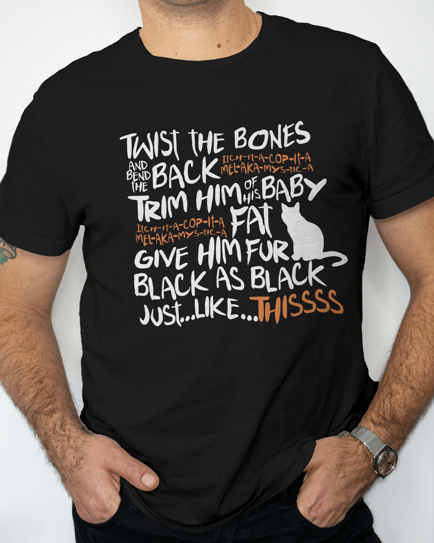 Twist the bones black t-shirt